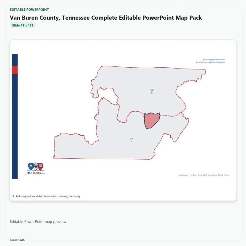 Van Buren County, Tennessee Editable Map Pack - Image 5