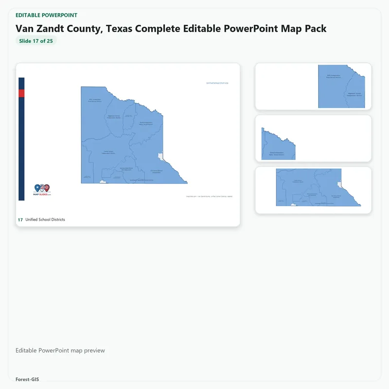 Van Zandt County, Texas Editable Map Pack - Image 5