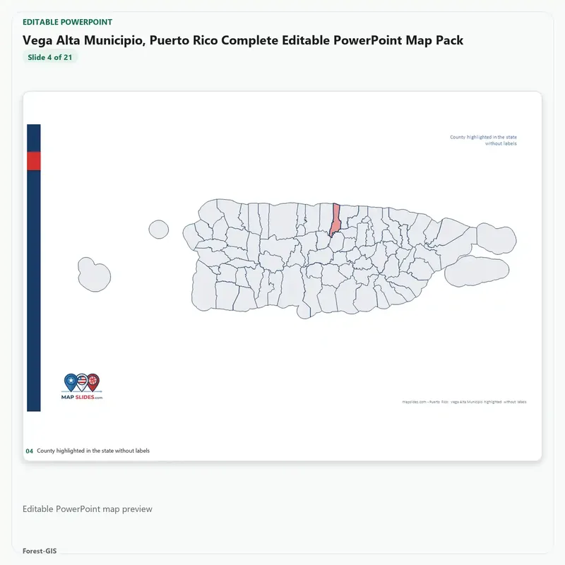 Vega Alta Municipio, Puerto Rico Editable Map Pack - Image 4