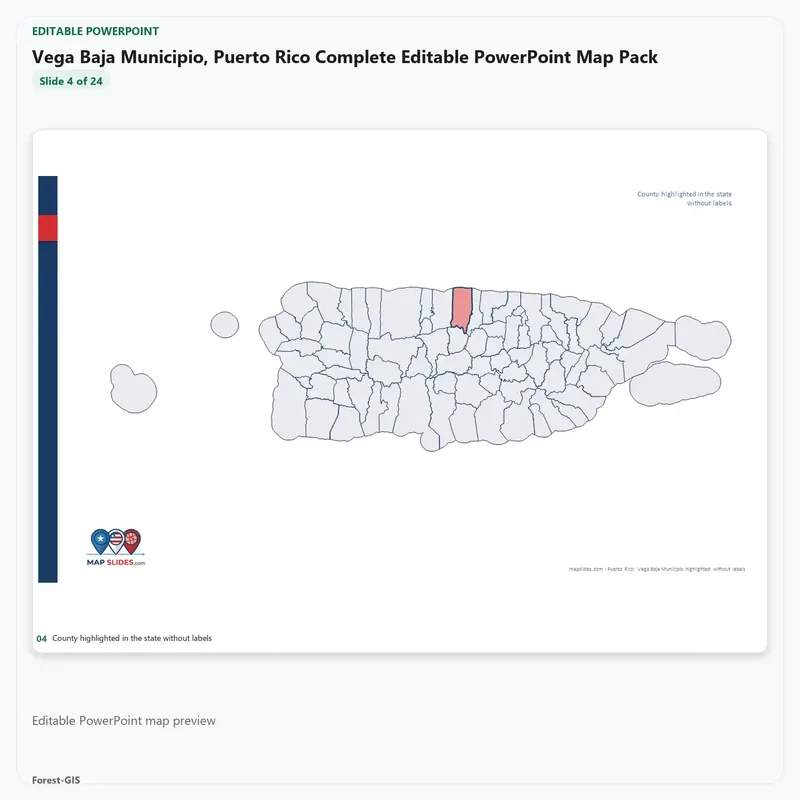 Vega Baja Municipio, Puerto Rico Editable Map Pack - Image 4