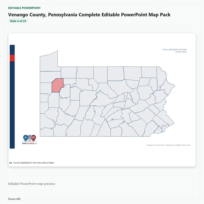 Venango County, Pennsylvania Editable Map Pack - Image 4
