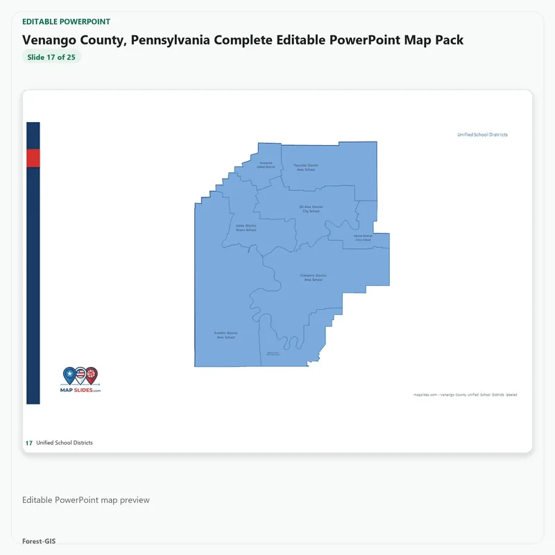 Venango County, Pennsylvania Editable Map Pack - Image 5