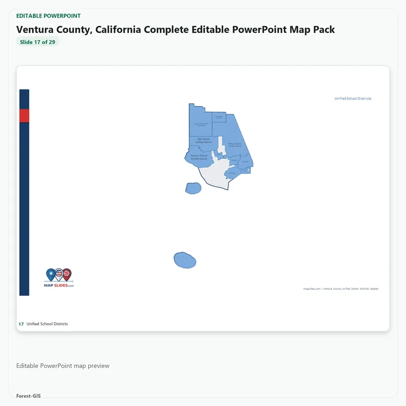 Ventura County, California Editable Map Pack - Image 5