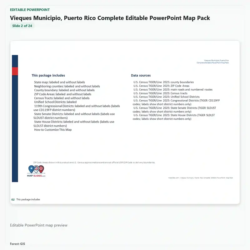Vieques Municipio, Puerto Rico Editable Map Pack - Image 3