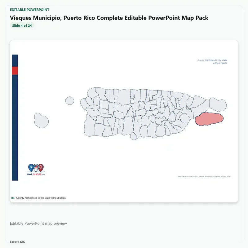 Vieques Municipio, Puerto Rico Editable Map Pack - Image 4