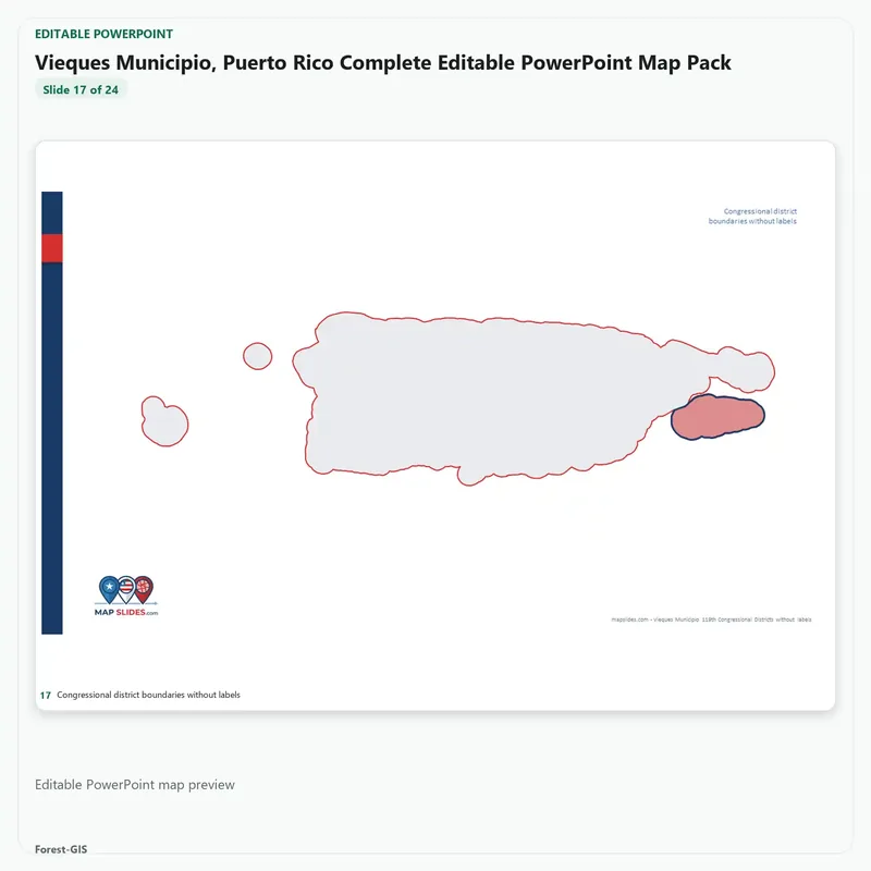 Vieques Municipio, Puerto Rico Editable Map Pack - Image 5