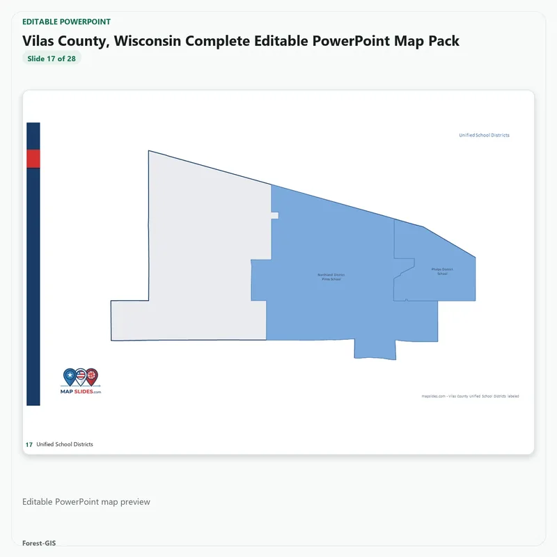 Vilas County, Wisconsin Editable Map Pack - Image 5