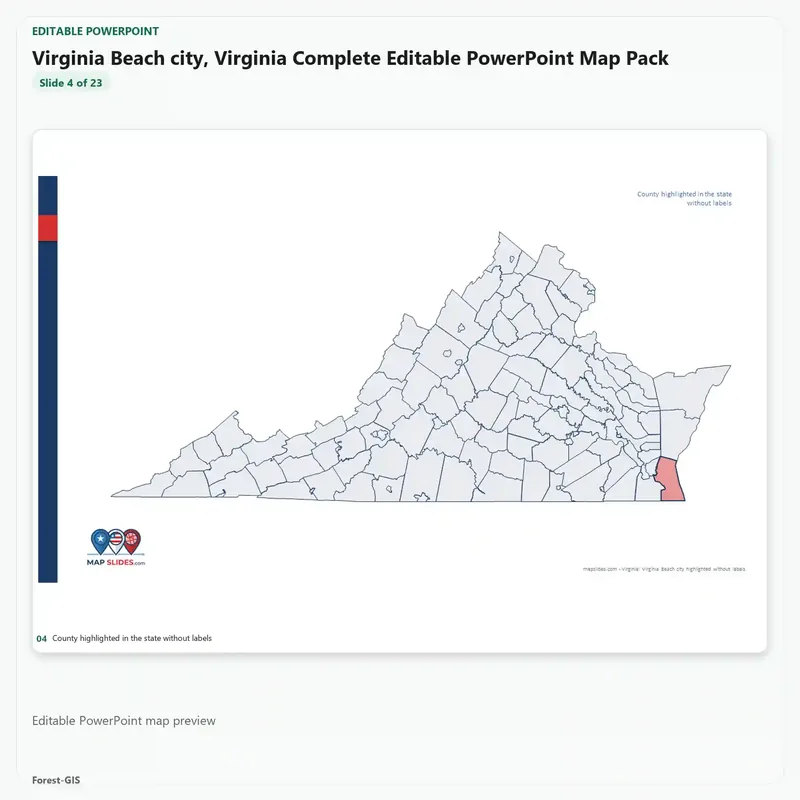 Virginia Beach city, Virginia Editable Map Pack - Image 4