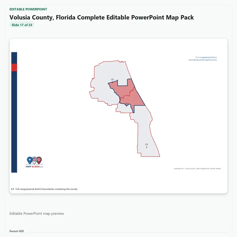 Volusia County, Florida Editable Map Pack - Image 5