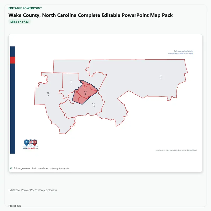 Wake County, North Carolina Editable Map Pack - Image 5