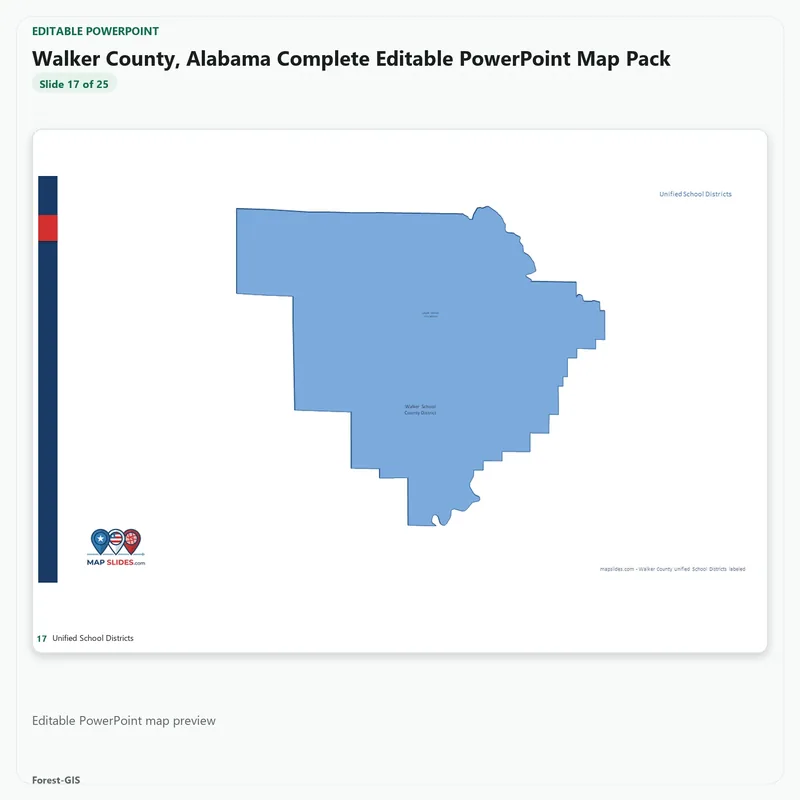Walker County, Alabama Editable Map Pack - Image 5