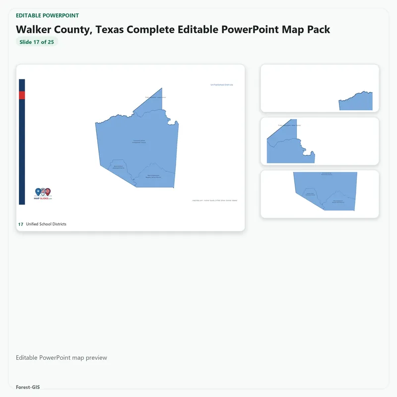 Walker County, Texas Editable Map Pack - Image 5