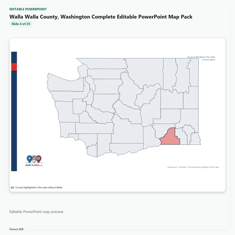 Walla Walla County, Washington Editable Map Pack - Image 4
