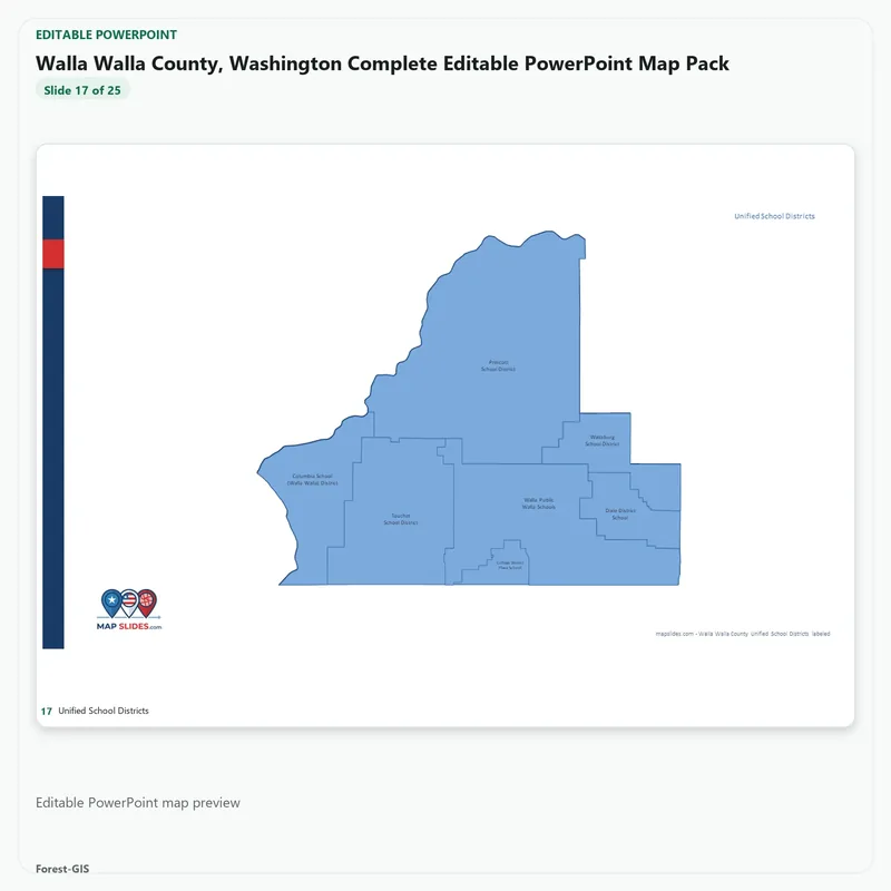 Walla Walla County, Washington Editable Map Pack - Image 5