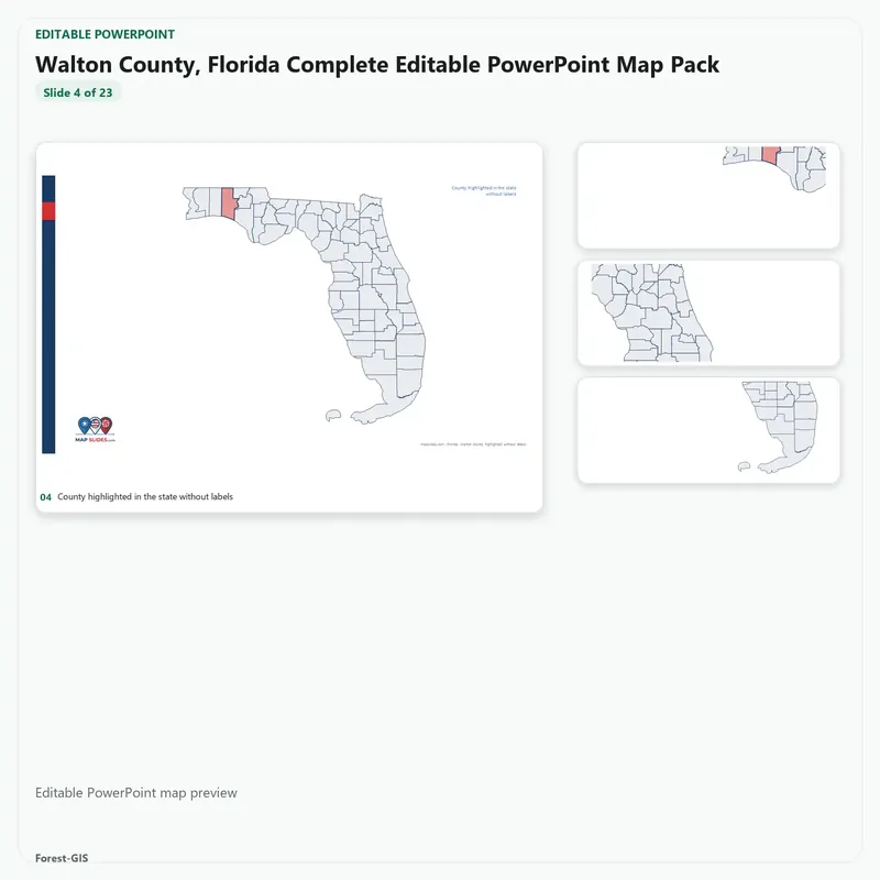 Walton County, Florida Editable Map Pack - Image 4