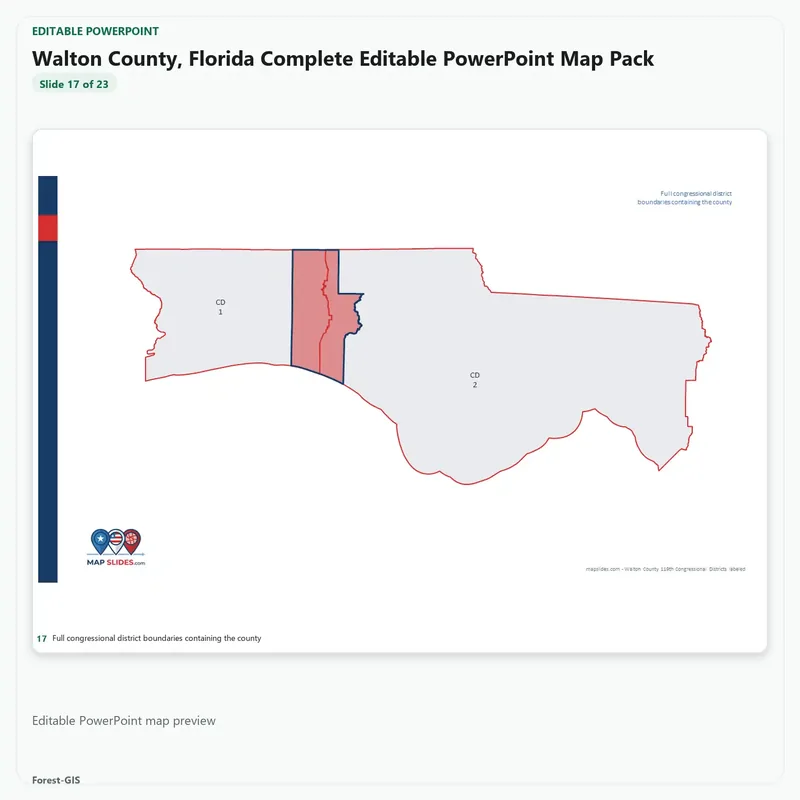 Walton County, Florida Editable Map Pack - Image 5