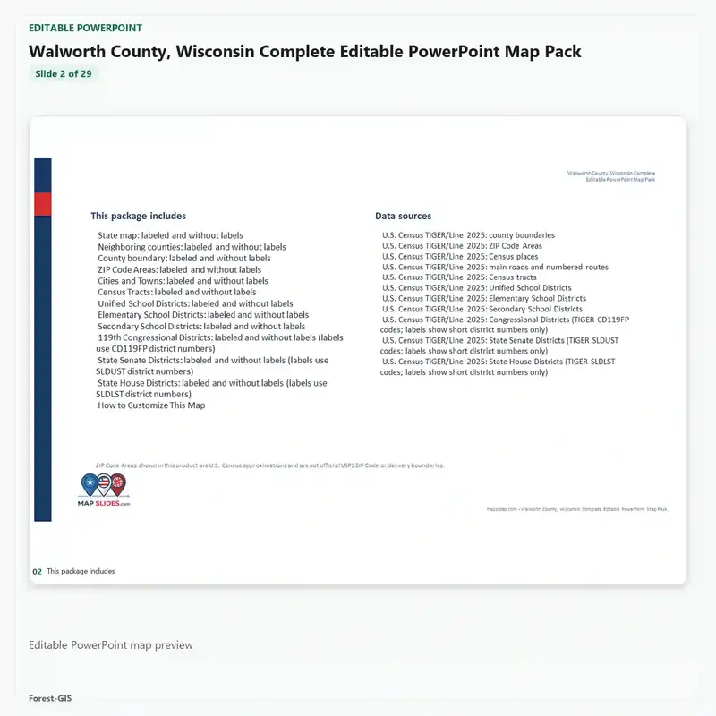 Walworth County, Wisconsin Editable Map Pack - Image 3