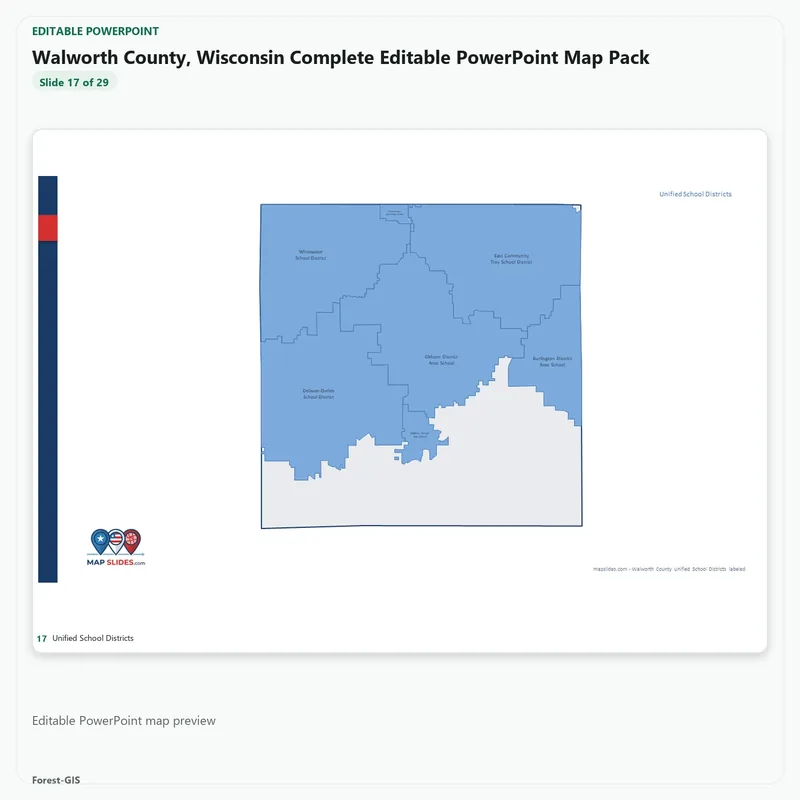 Walworth County, Wisconsin Editable Map Pack - Image 5