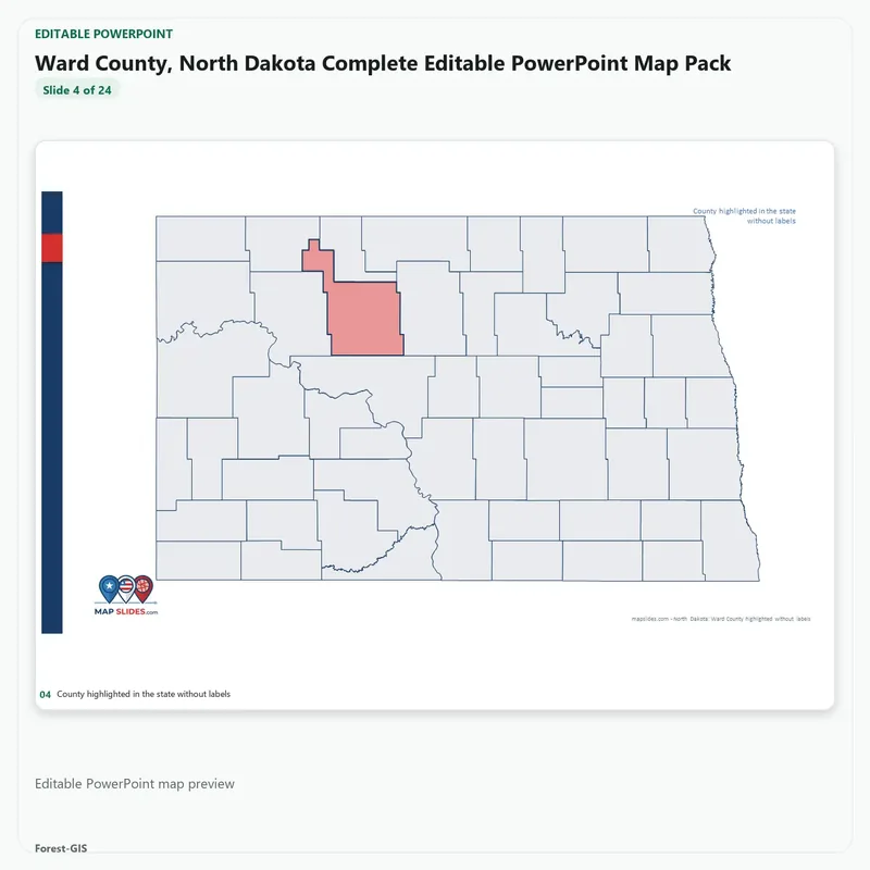 Ward County, North Dakota Editable Map Pack - Image 4