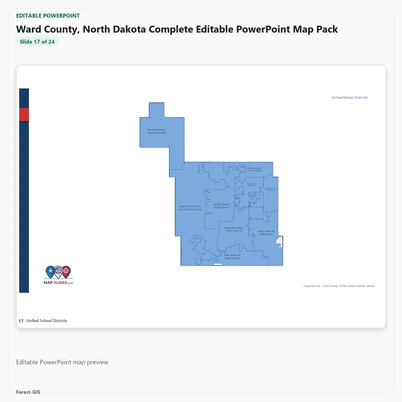 Ward County, North Dakota Editable Map Pack - Image 5