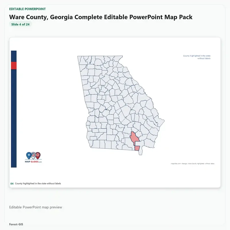 Ware County, Georgia Editable Map Pack - Image 4