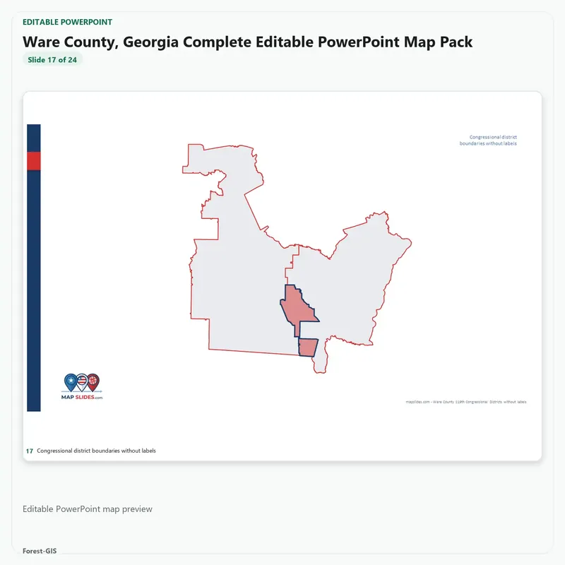 Ware County, Georgia Editable Map Pack - Image 5