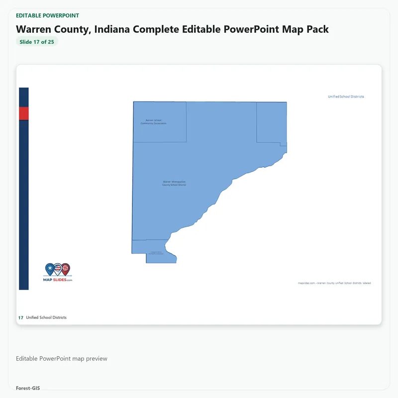 Warren County, Indiana Editable Map Pack - Image 5
