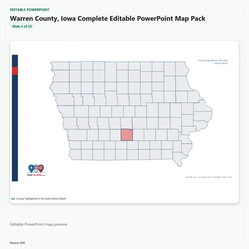 Warren County, Iowa Editable Map Pack - Image 4