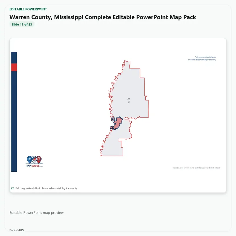 Warren County, Mississippi Editable Map Pack - Image 5