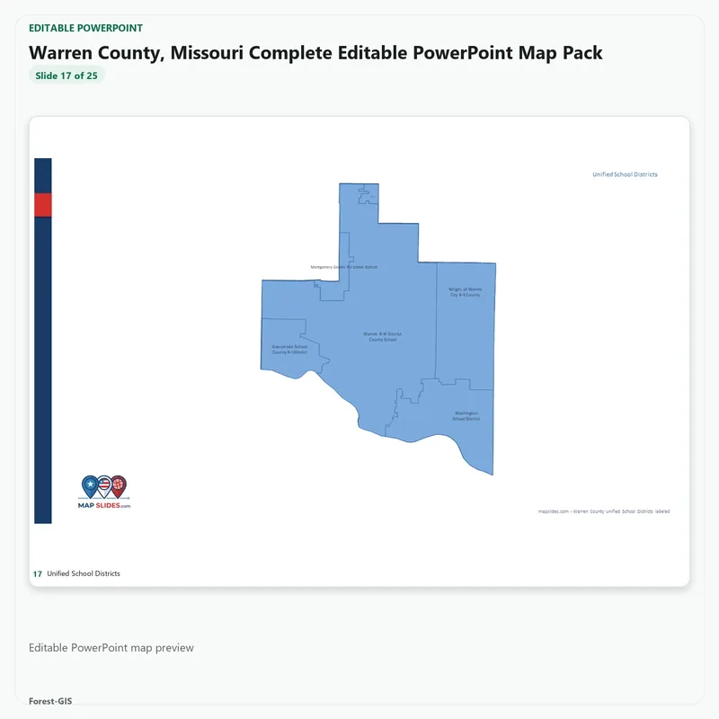 Warren County, Missouri Editable Map Pack - Image 5