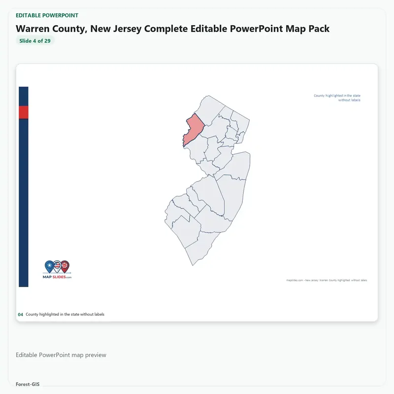 Warren County, New Jersey Editable Map Pack - Image 4