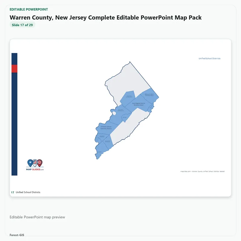 Warren County, New Jersey Editable Map Pack - Image 5