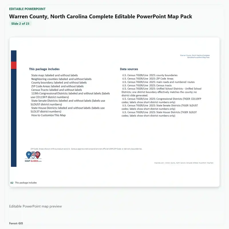 Warren County, North Carolina Editable Map Pack - Image 3