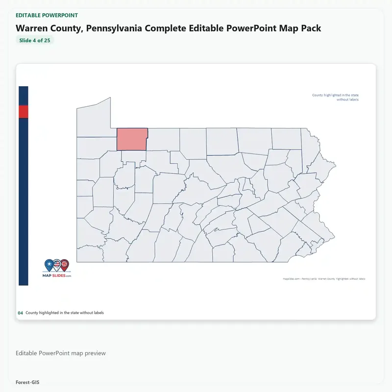 Warren County, Pennsylvania Editable Map Pack - Image 4
