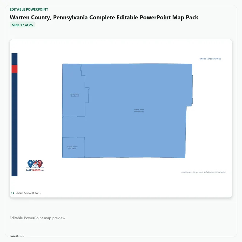 Warren County, Pennsylvania Editable Map Pack - Image 5