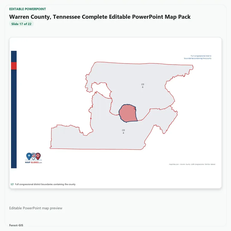 Warren County, Tennessee Editable Map Pack - Image 5