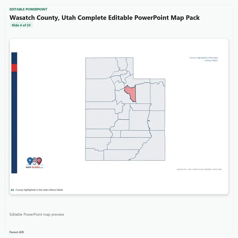 Wasatch County, Utah Editable Map Pack - Image 4