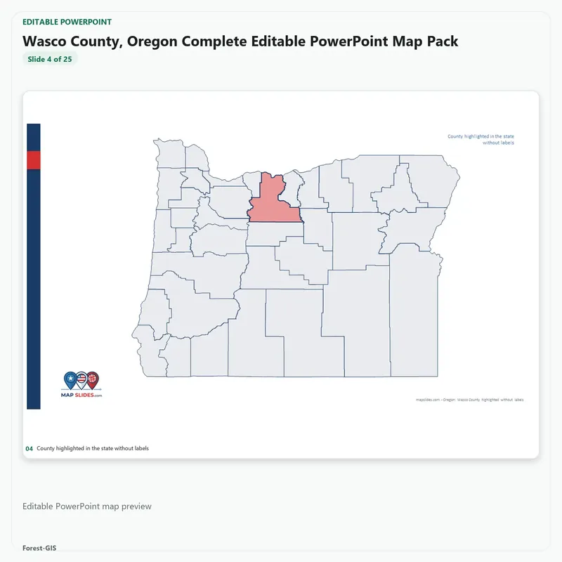 Wasco County, Oregon Editable Map Pack - Image 4