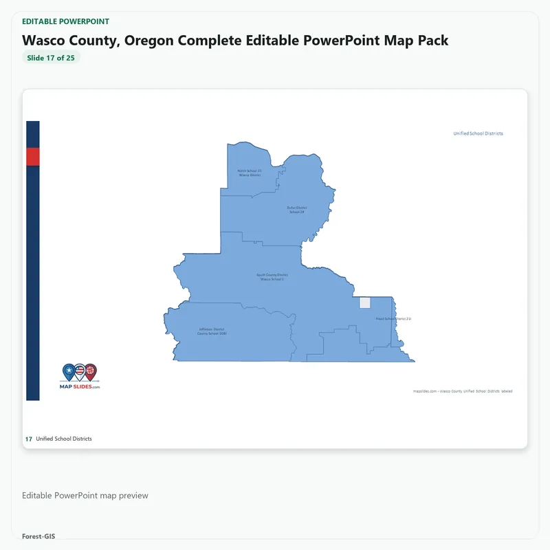 Wasco County, Oregon Editable Map Pack - Image 5