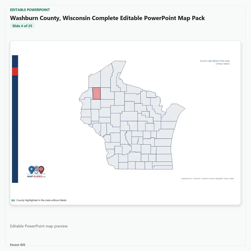 Washburn County, Wisconsin Editable Map Pack - Image 4