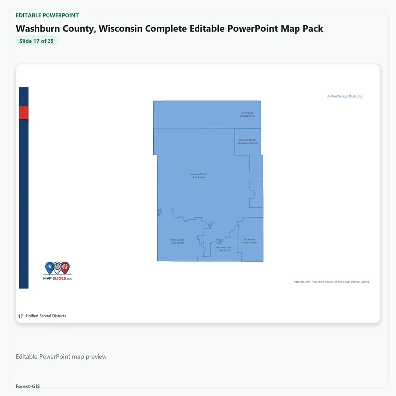 Washburn County, Wisconsin Editable Map Pack - Image 5