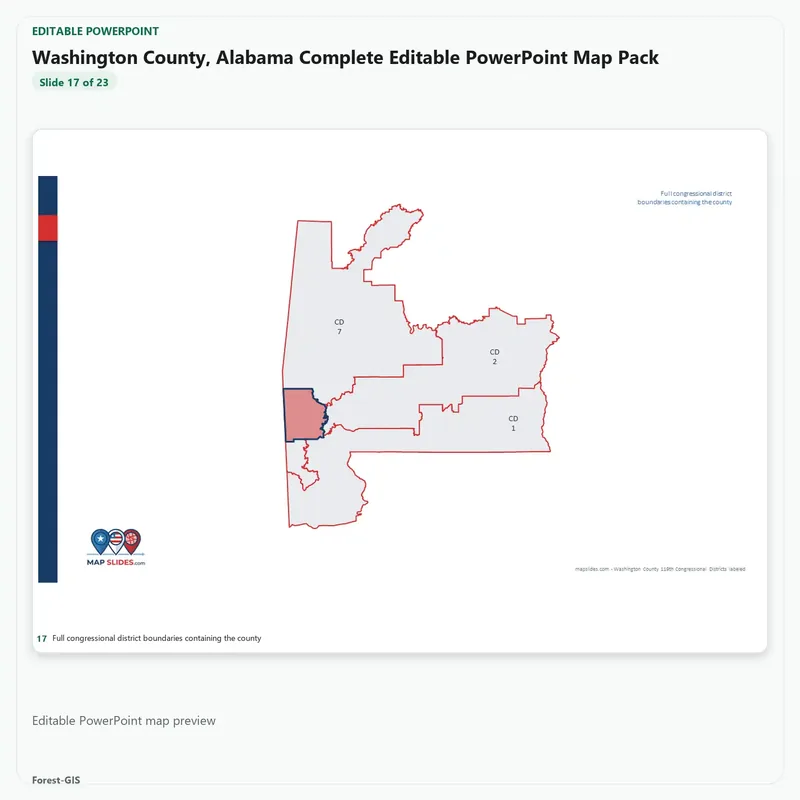 Washington County, Alabama Editable Map Pack - Image 5