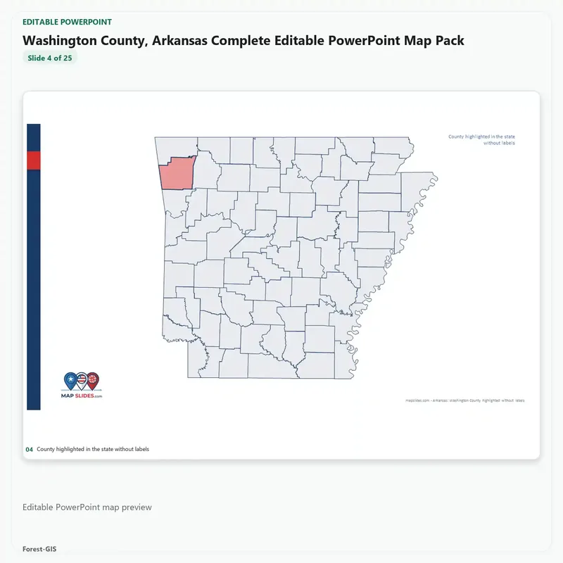 Washington County, Arkansas Editable Map Pack - Image 4