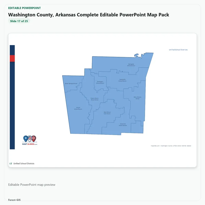 Washington County, Arkansas Editable Map Pack - Image 5