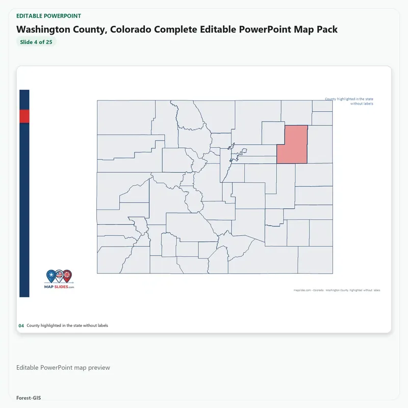 Washington County, Colorado Editable Map Pack - Image 4