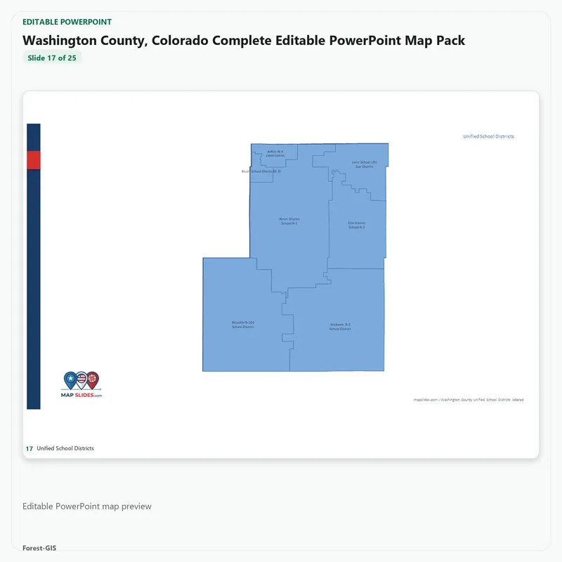 Washington County, Colorado Editable Map Pack - Image 5