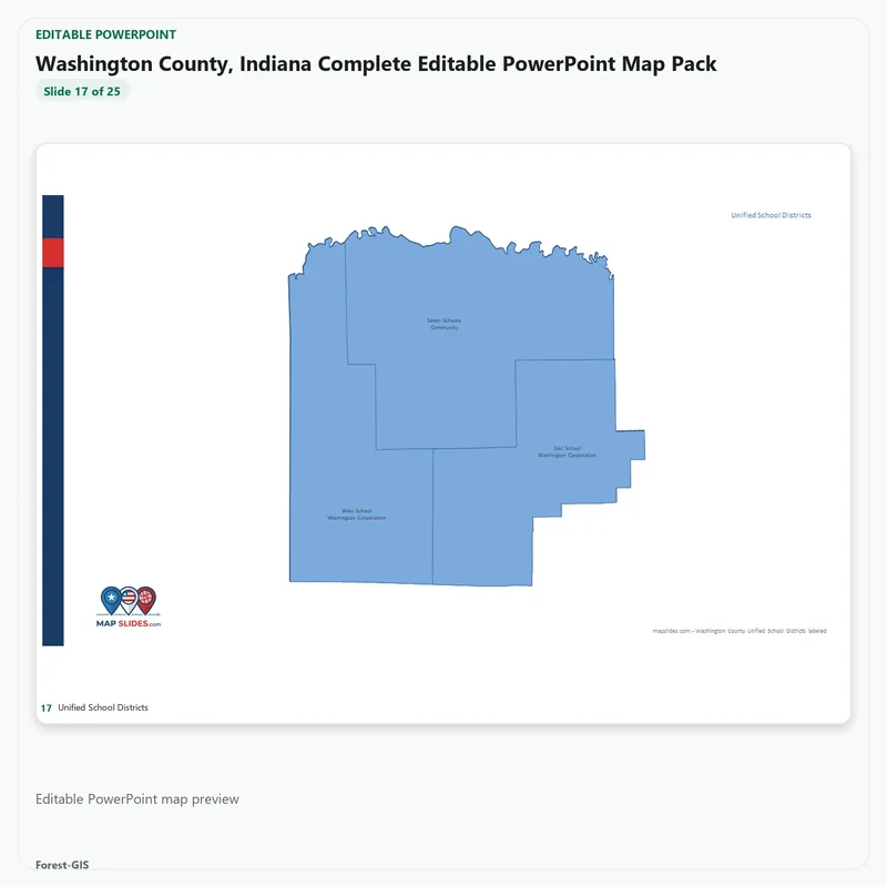 Washington County, Indiana Editable Map Pack - Image 5