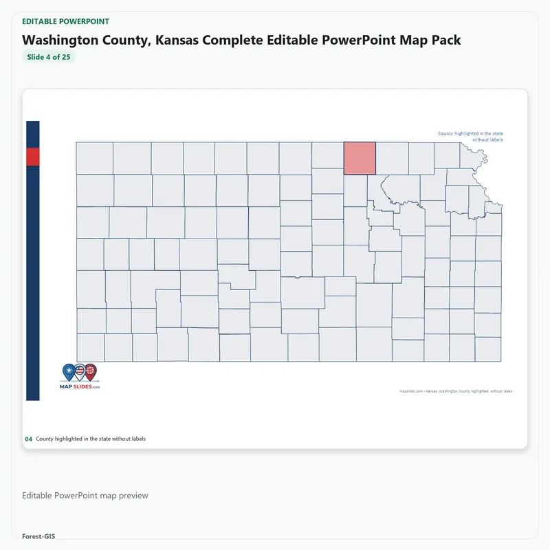 Washington County, Kansas Editable Map Pack - Image 4