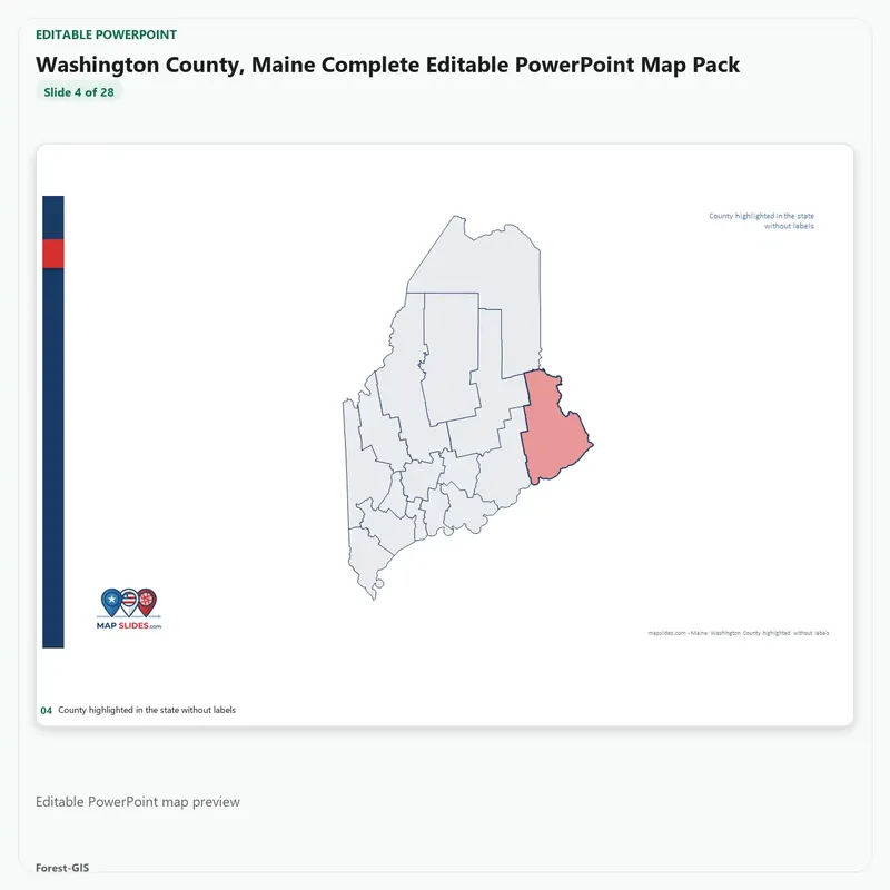 Washington County, Maine Editable Map Pack - Image 4