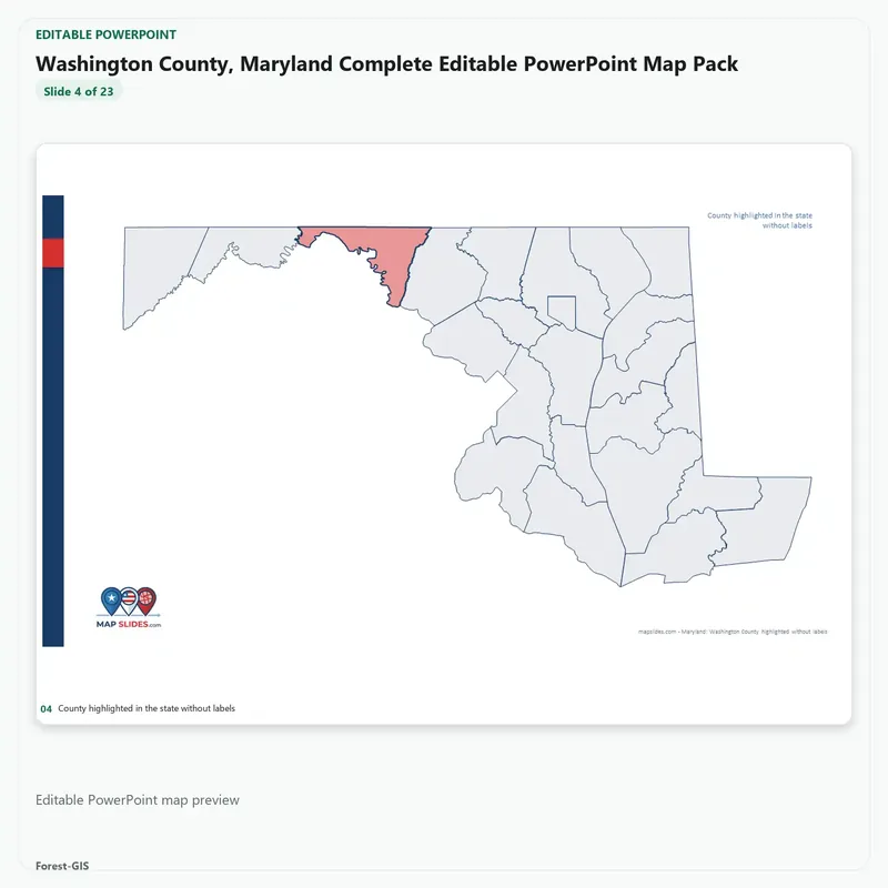 Washington County, Maryland Editable Map Pack - Image 4